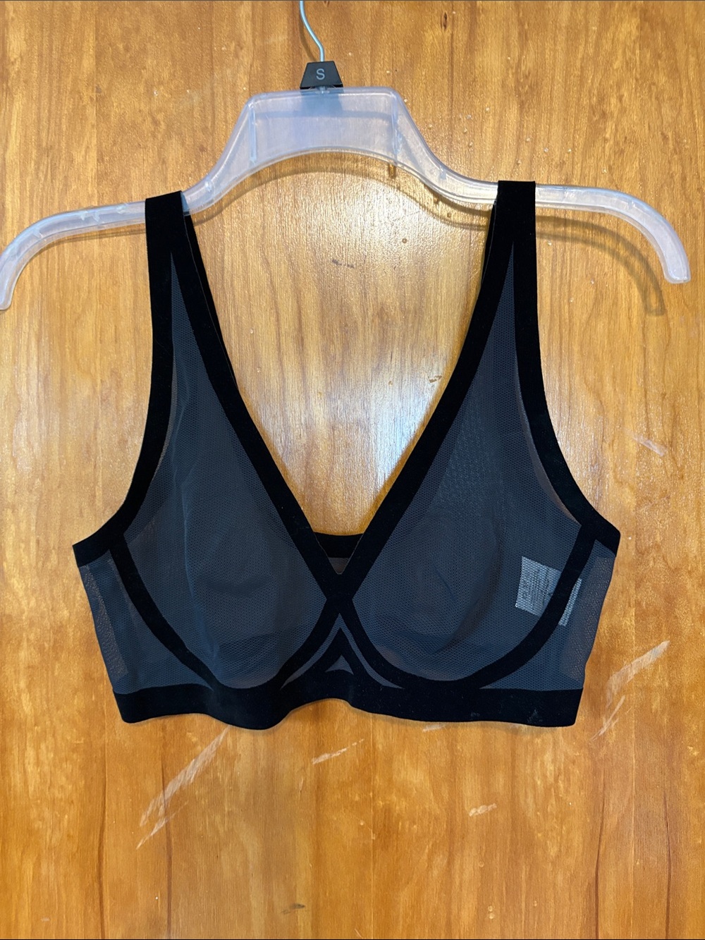 NWOT - EBY Sheer V-Neck Bralette in Black - Lightweight Comfort - Size M
